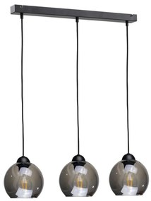 Csillár zsinóron UNO 3xE27/60W/230V fekete/füstös