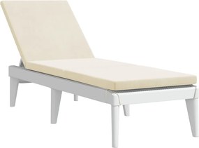 vidaXL fehér PP napozóágy párnával 186 x 60 x 29 cm