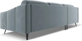 Világoskék bársony sarokkanapé (bal oldali) Nalu – Makamii