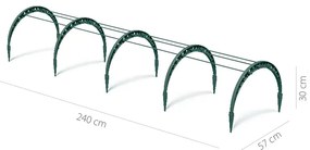 FlOO TUNNELS kerti fólia alagút 240 cm, zöld