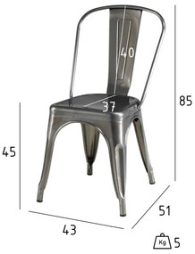 Világosszürke fém étkezőszék szett 2 db-os Korona – Furnhouse
