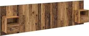 vidaXL Fejtámla Szekrénnyel fiókkal polcokkal 3 pcs Öreg fa Faanyag