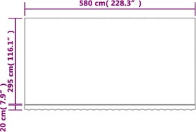 Többszínű csíkos pótszövet napellenzőhöz 6 x 3 m