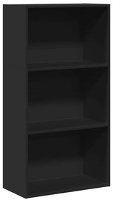 fekete szerelt fa könyvespolc 60 x 30 x 114 cm