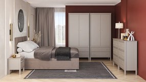 Komód, szürkésbarna Taupe/craft arany tölgy, KLIO 2D1W3S