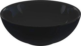 vidaXL fényes fekete kerámia mosdókagyló Ø28x10 cm