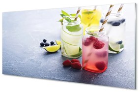 Üvegképek Cocktail málna lime citrom 100x50 cm 2 fogas