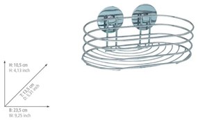 WENKO 18775100 - TURBO-LOC kerek polc, acél, 23,5 x 13,5 cm, fényes króm