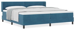 Box Rugóágy Matraccal Sötétkék 200x200 cm Bársonyos