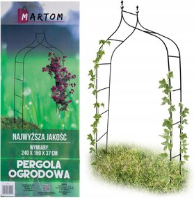 Kerti Pergola Íves Rózsa Támaszték Kúszó Virágok 240cm Fém Boltív