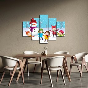 Kép - Téli gyerekes mulatságok (150x105 cm)