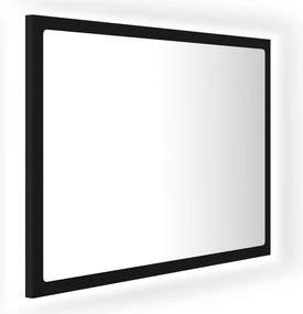 vidaXL fekete akril LED-es fürdőszobai tükör 60x8,5x37 cm