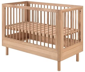Natúr színű tölgyfa babaágy állítható magassággal 60x120 cm Forrest – Vipack