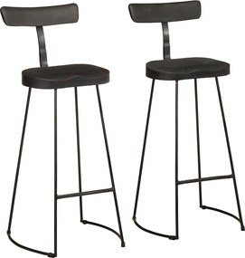 vidaXL 2 db fekete tömör mangófa bárszékek 49x43x103 cm