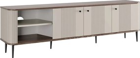 Vesper 3D TV-szekrény 187 cm - kasmír / diófa / fekete színű lábak