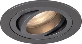 Modern beépíthető spotlámpa, antracit GU10, 50 mm-es kerek, dönthető - Rondoo