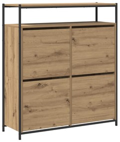 Cipőtartó 4 Tolórekesz Mesterséges tölgy 100x34x112 cm