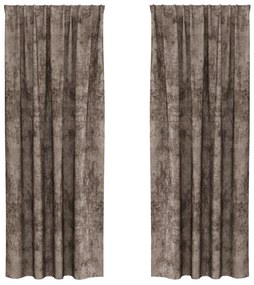 Velúr Függönyök 2 db Rúd Zsebbel Kávé 260x140 cm