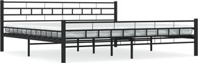 vidaXL fekete acél ágykeret 200 x 200 cm