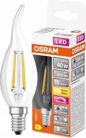Led izzó E14 3,4W 2700K CRI90 Tompítható Láng Gyertya Osram