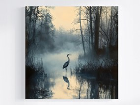 Vászonkép Canvas Természet Madár Gém Reggel Köd 40x40