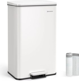 Pedálos szemeteskuka 40L, fehér, 15 szemeteszsákkal