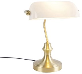 Klasszikus jegyző lámpa arany opál üveggel - Banker