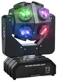 Mozgófejes LED Projektor Színpadi Lámpa 150W, Hangaktiválás, fekete Színpad Technika