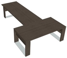 Verno+ asztal 200 x 370 cm, kiegészítő íróasztallal, antracit tölgy