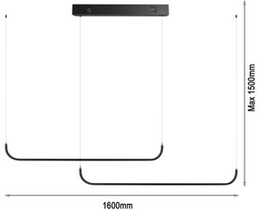Immax NEO 07226L - LED Dimmelhető csillár zsinóron PATTINI LED/53W/230V Tuya + távirányító