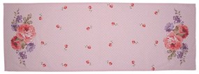 Rózsa virágos pamut asztali futó 50x140 cm Dotty Rose