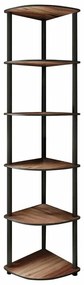Corner Walnut polcállvány, 6 polcok, M