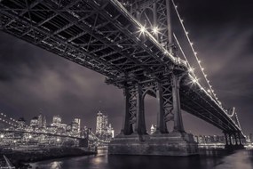 Poszter 30x20cm Manhattan híd a Keleti folyó felett alkonyatkor 2, Assaf Fran