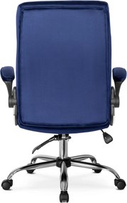 Forgószék sötétkék, bársony kárpittal. LONDON