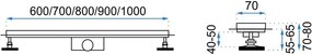 Rea Linear rozsdamentes acél ereszcsatorna 100 cm modell görög, REA-G0405