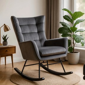 Hintaszék szürke színben, velúr kárpittal JACKSON