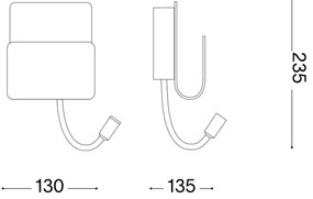 Ideal Lux - LED Fali spotlámpa PROBE LED/9,5W/230V USB CRI 90 fekete