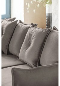 Világosbarna kordbársony kinyitható sarokkanapé (bal oldali-U alakú) Lazy Lukka – Miuform