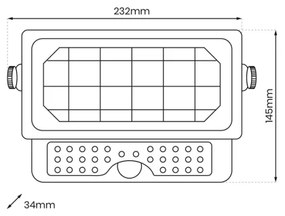 EPAD LED 5W 4000K IP65 napelemes mozgásérzékelős reflektor, 3000 mAh
