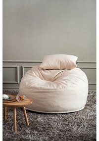 Krémszínű buklé babzsákfotel Om 110 – SLOWDOWN