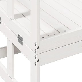 fehér kihúzható tömör fenyőfa kerti pad