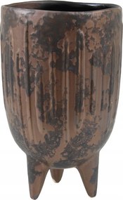 Irma Virágtartó barna kerámia Magas