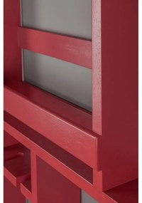 Piros fali kaucsukfa bortartó polcos állvány, palackok száma 12 80x120x10 cm Myron – Dutchbone