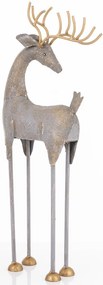 Szarvas figura 45514 ezüst, arany fém 45x20x7cm