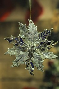 LUX arany karácsonyfadísz mikulásvirág 12cm
