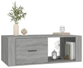 Szürke sonoma szerelt fa dohányzóasztal 100x50,5x35 cm