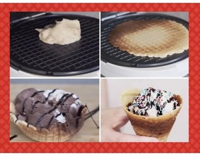 Beper - Gofrisütő 2 az 1-ben 1000W/230V piros