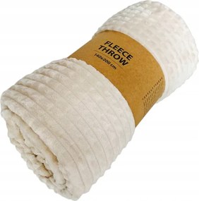 Takaró Bézs Puha Polár Ágytakaró Kanapé Ágy Fotel 140x200 cm