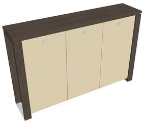 Verno+ közepes szekrény 200 x 46 x 130 cm, üvegajtó, antracit tölgy / vanília