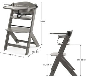 KINDERKRAFT - ENOCK gyermek étkezőszék, szürke